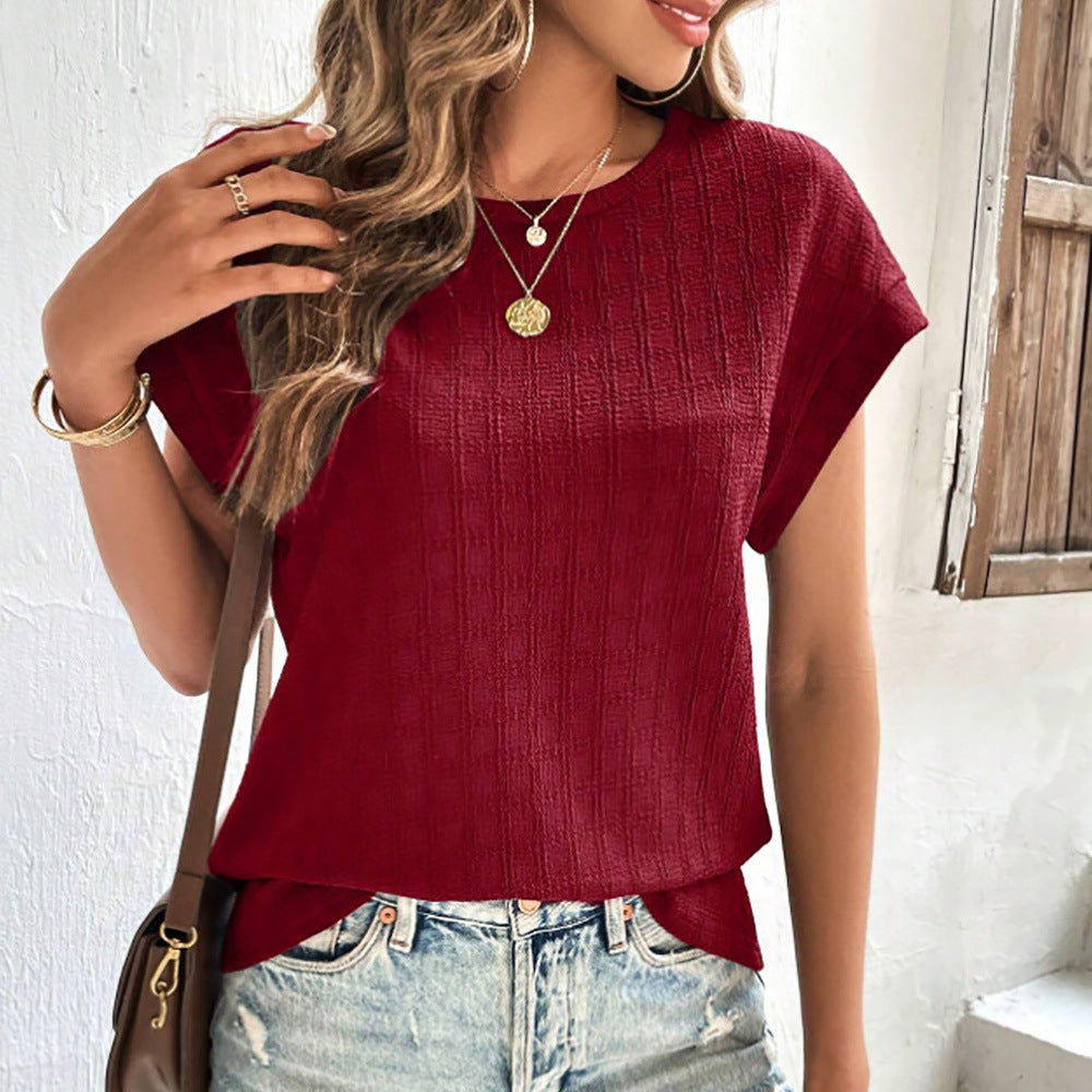 Women Casual and Lightweight Top with Texture Pattern Ivyshape