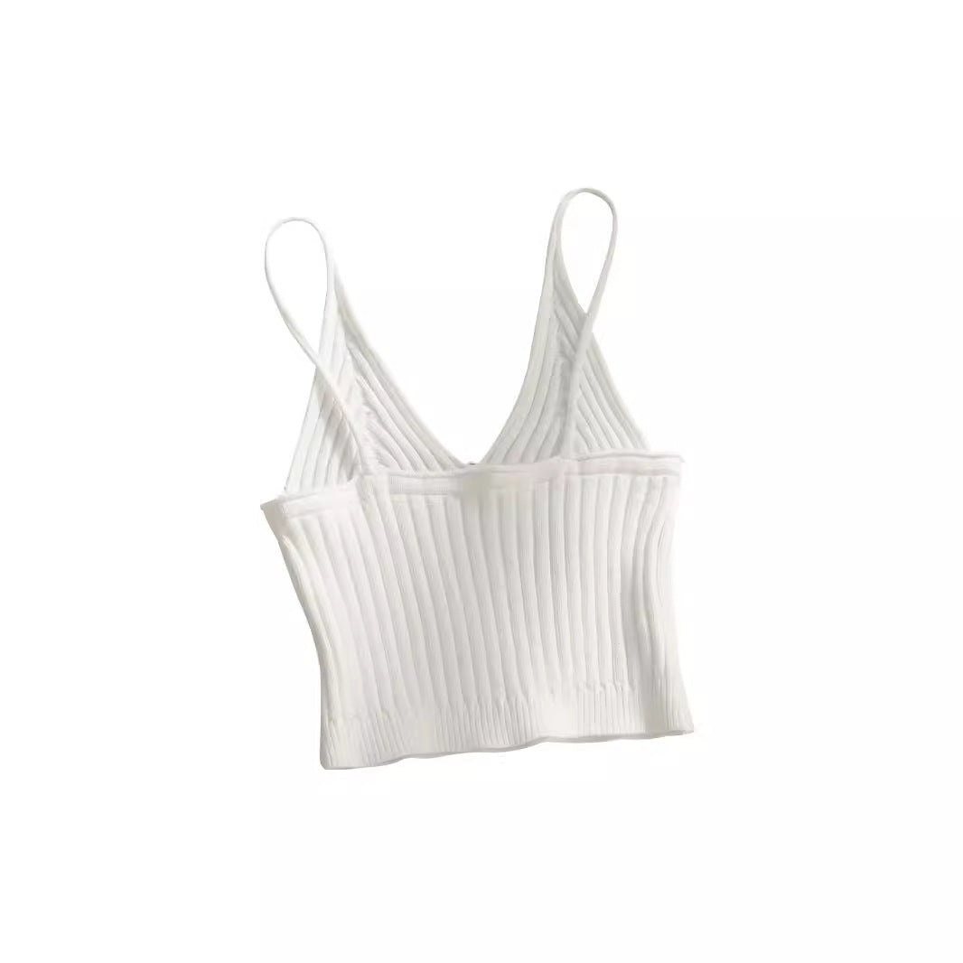 Ladies elegant, ribbed Crop Top Ivyshape