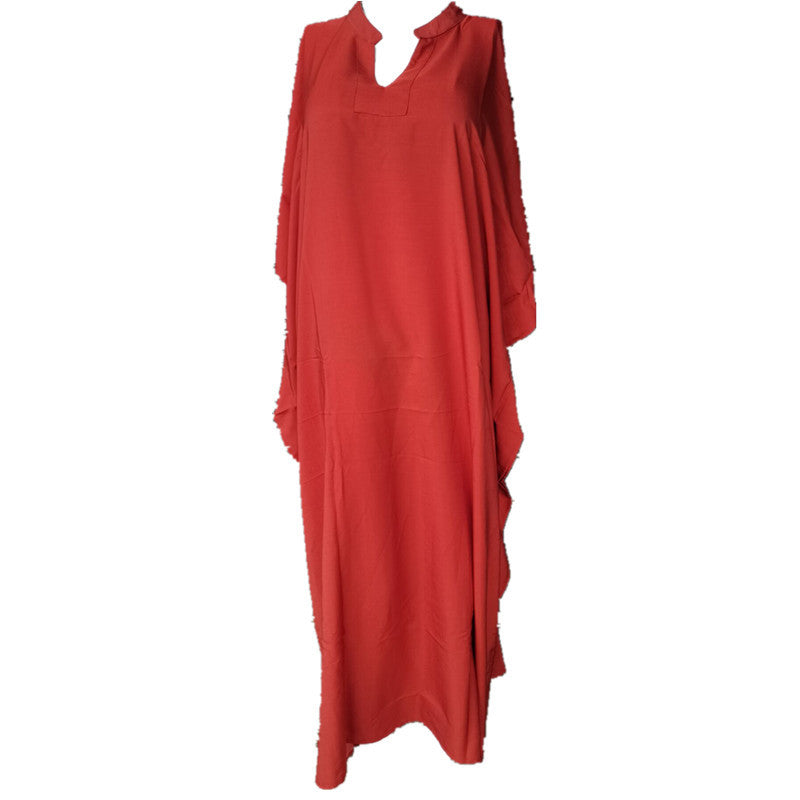 Women's elegant kaftan dress with deep V-neck and wide cut Ivyshape