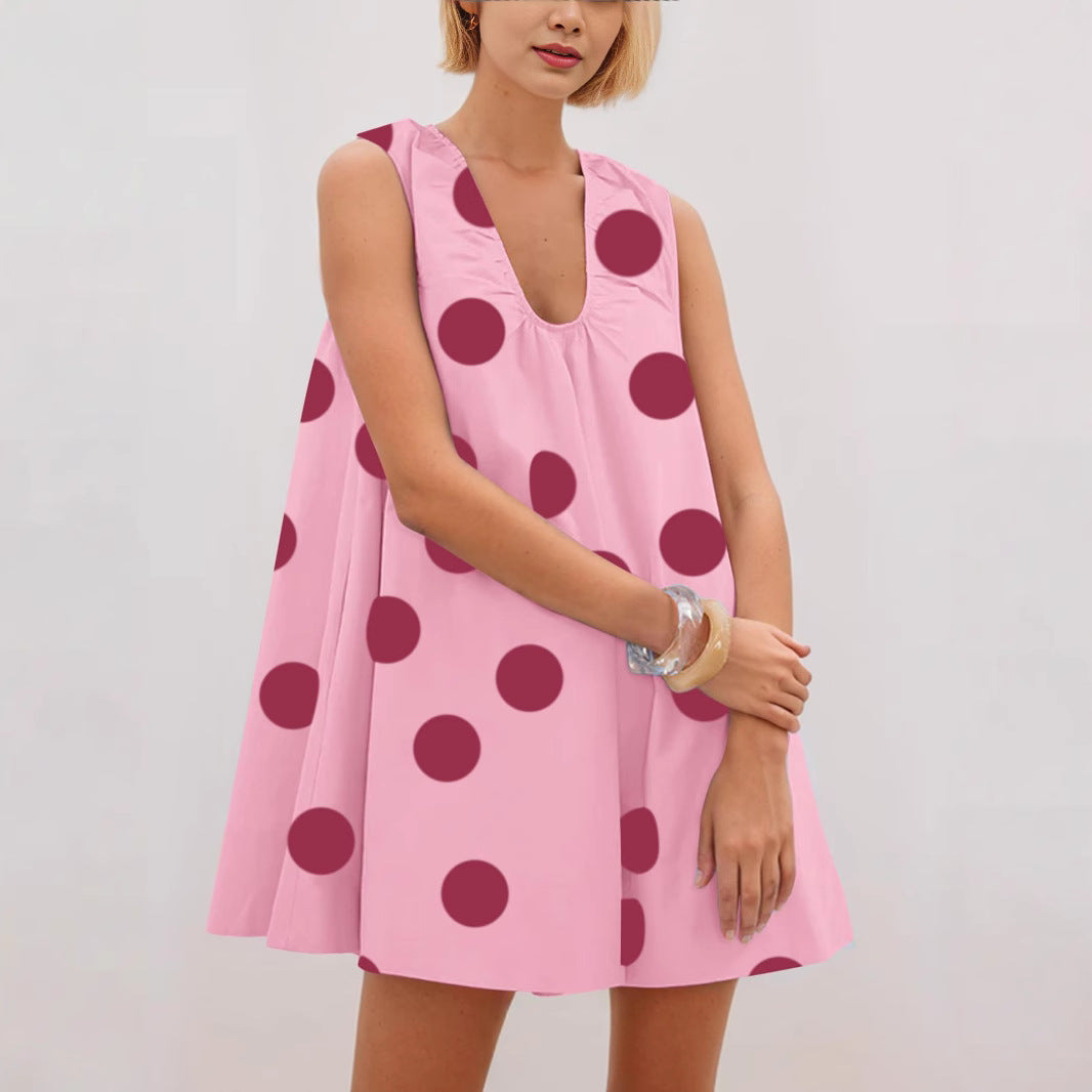 Ladies Polka Dot A-Line Dress Ivyshape