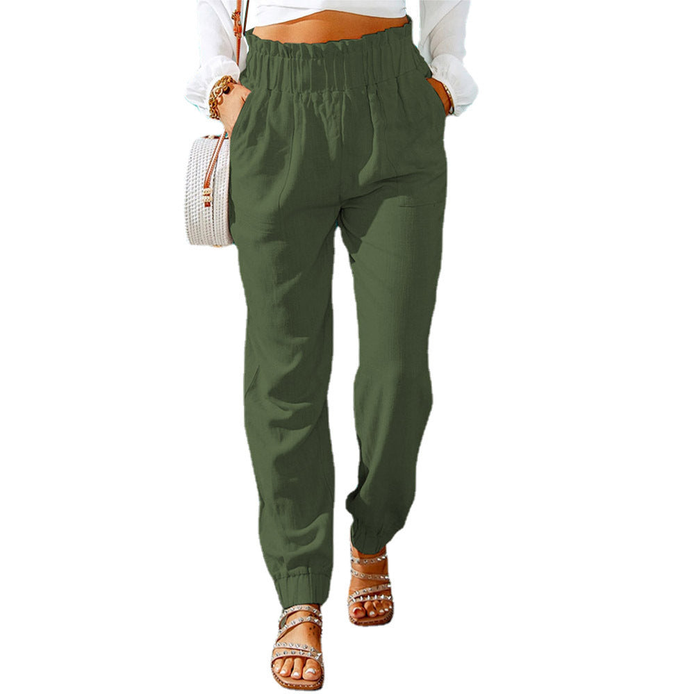 Women's Tailored Elastic Waist Pants Ivyshape