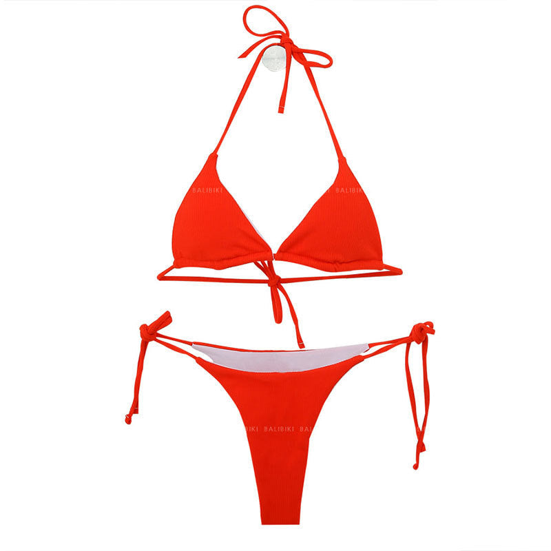 Women's triangle bikini with adjustable halter neck and side ties Ivyshape