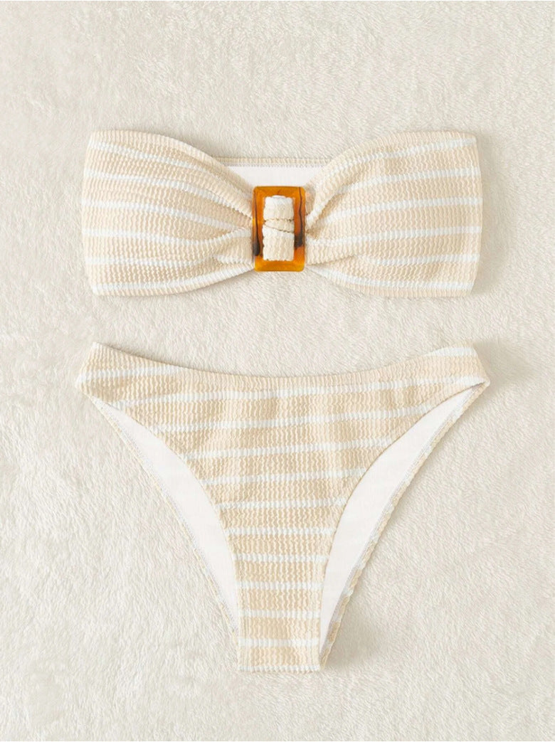 Women's bandeau bikini with trendy strap detail Ivyshape