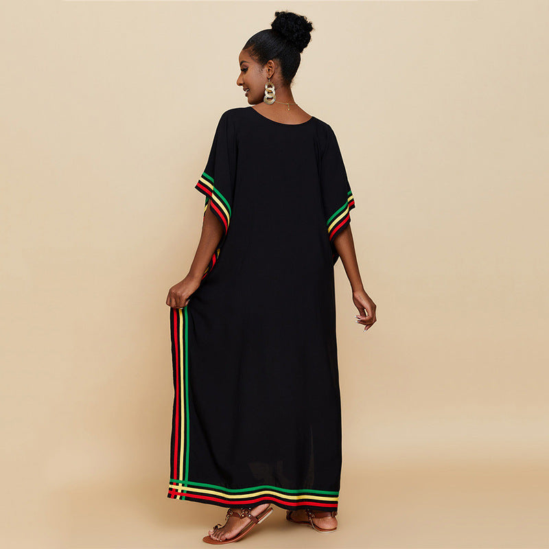 Women Maxidress with colorful stripe details Ivyshape