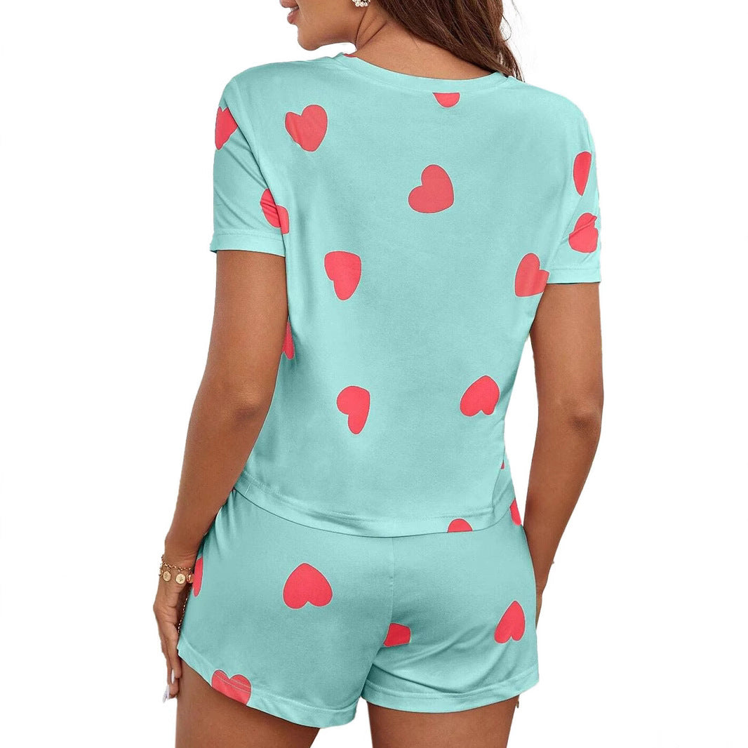 Women's Heart Print Lounge Set Ivyshape