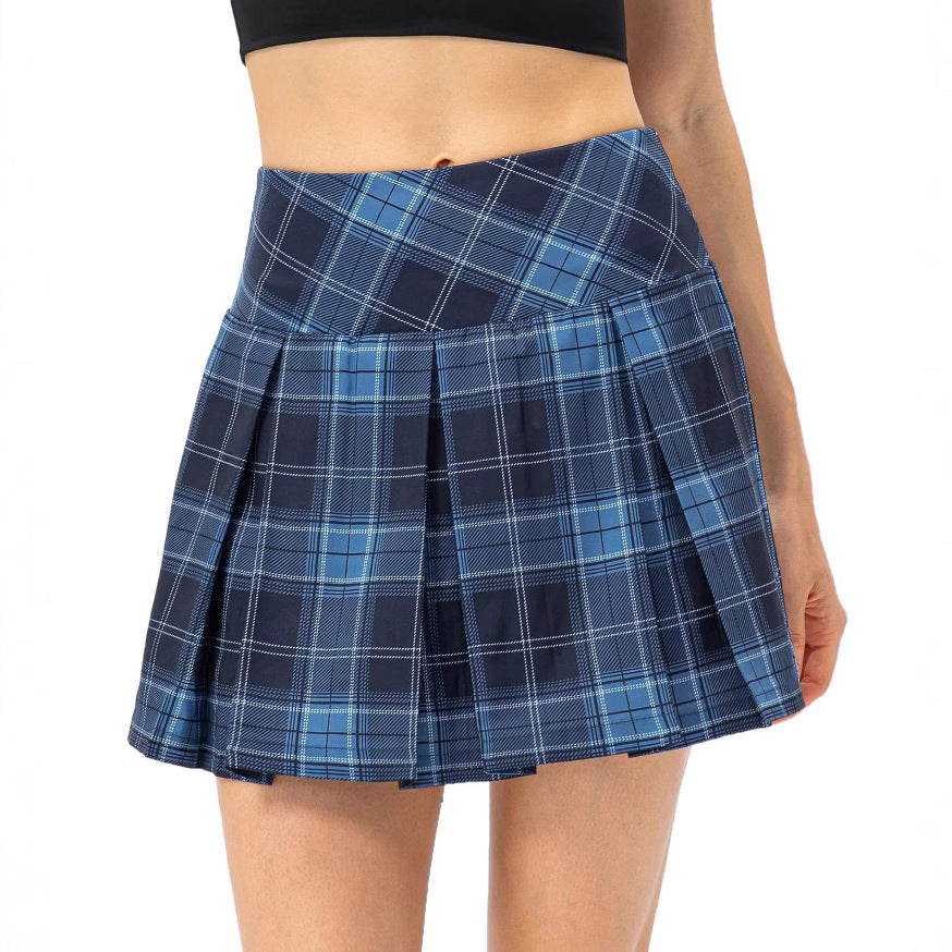 Women Pleated Skirt Checkered Mini Skirt Ivyshape