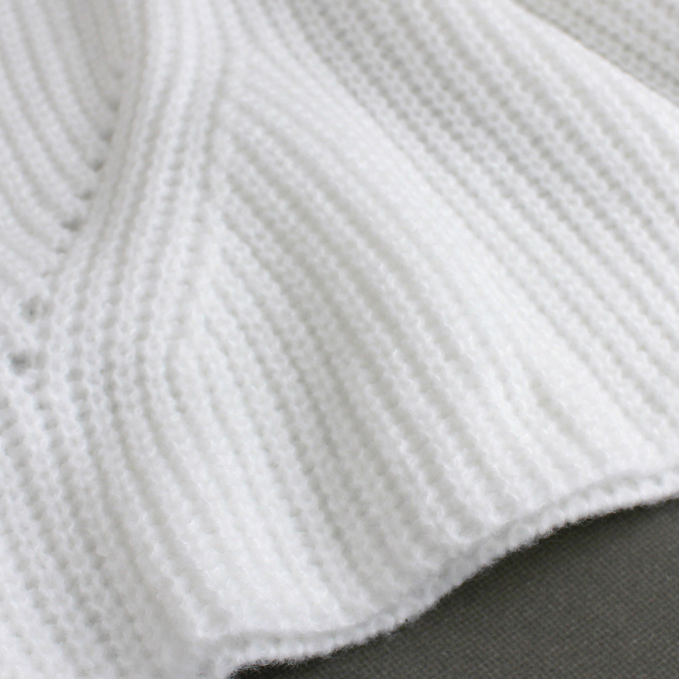 Women's knitted dress with stylish hole pattern and voluminous sleeves Ivyshape