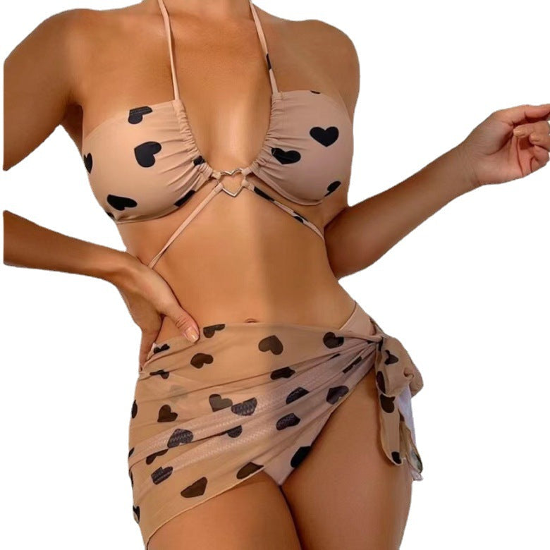 Women's triangle bikini with removable wrap skirt Ivyshape