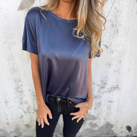 Ladies Shiny Short Sleeve Tee Ivyshape