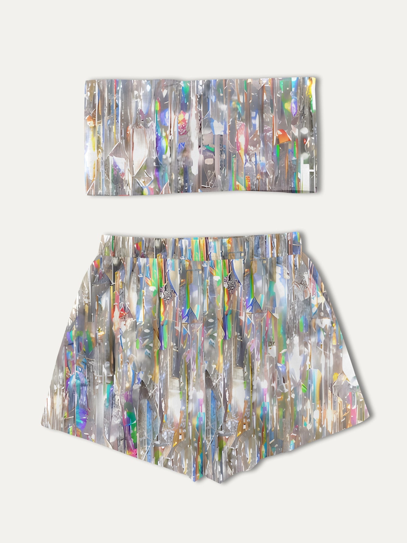 Women cropped top and shorts set Ivyshape