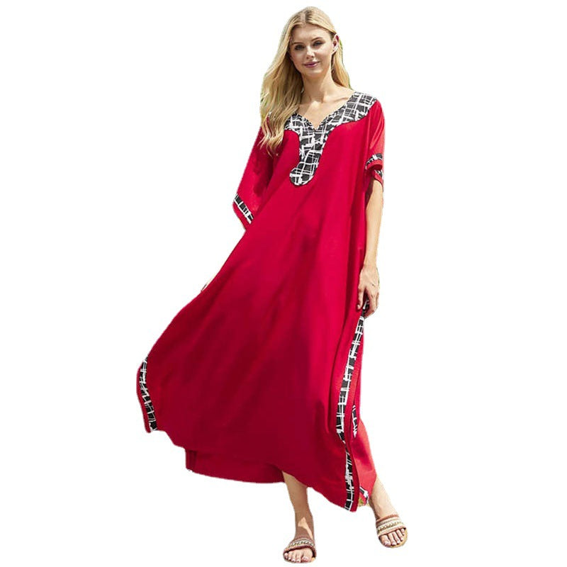 Women's beach tunic in modern kaftan style with elegant details Ivyshape