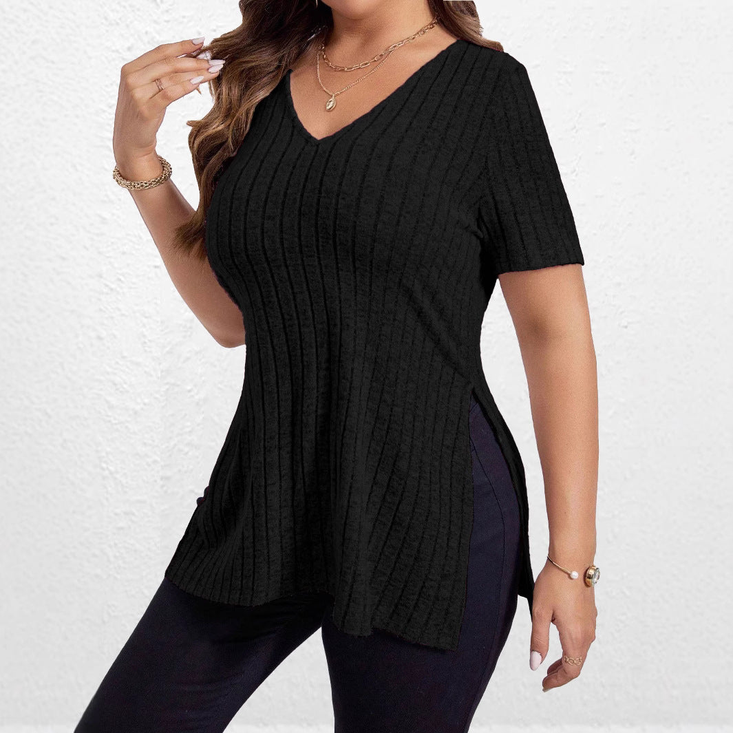 Ladies Structured V-Neck Tunic Top Ivyshape