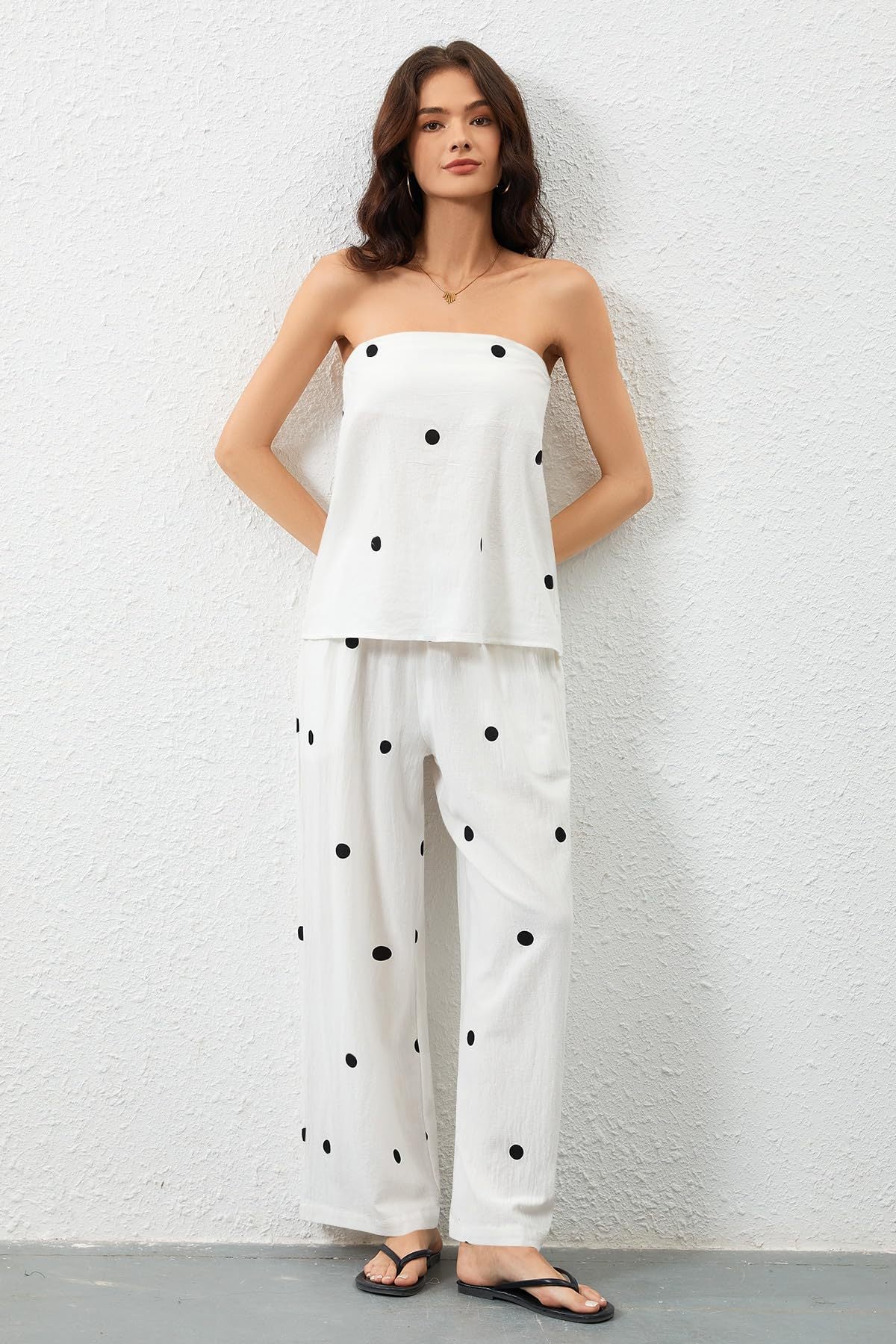 Women's Stylish Wide Leg Striped Set Ivyshape