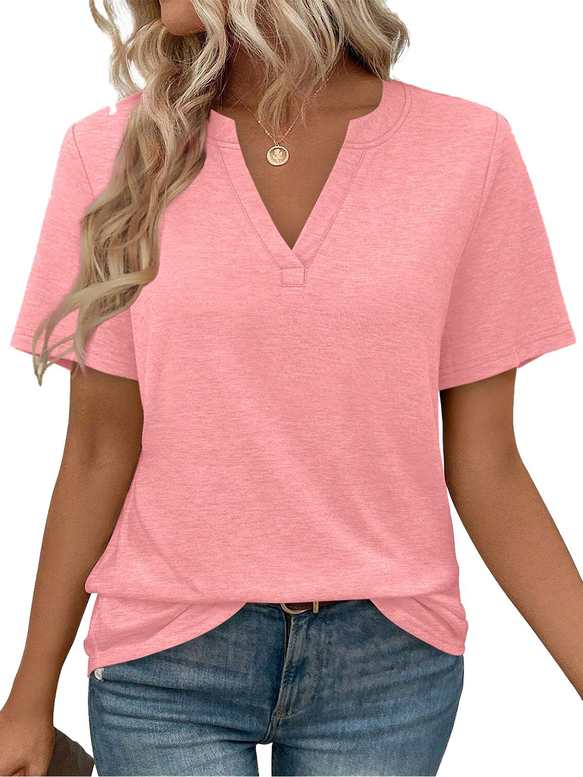Women V-Neck Casual T-Shirt Ivyshape