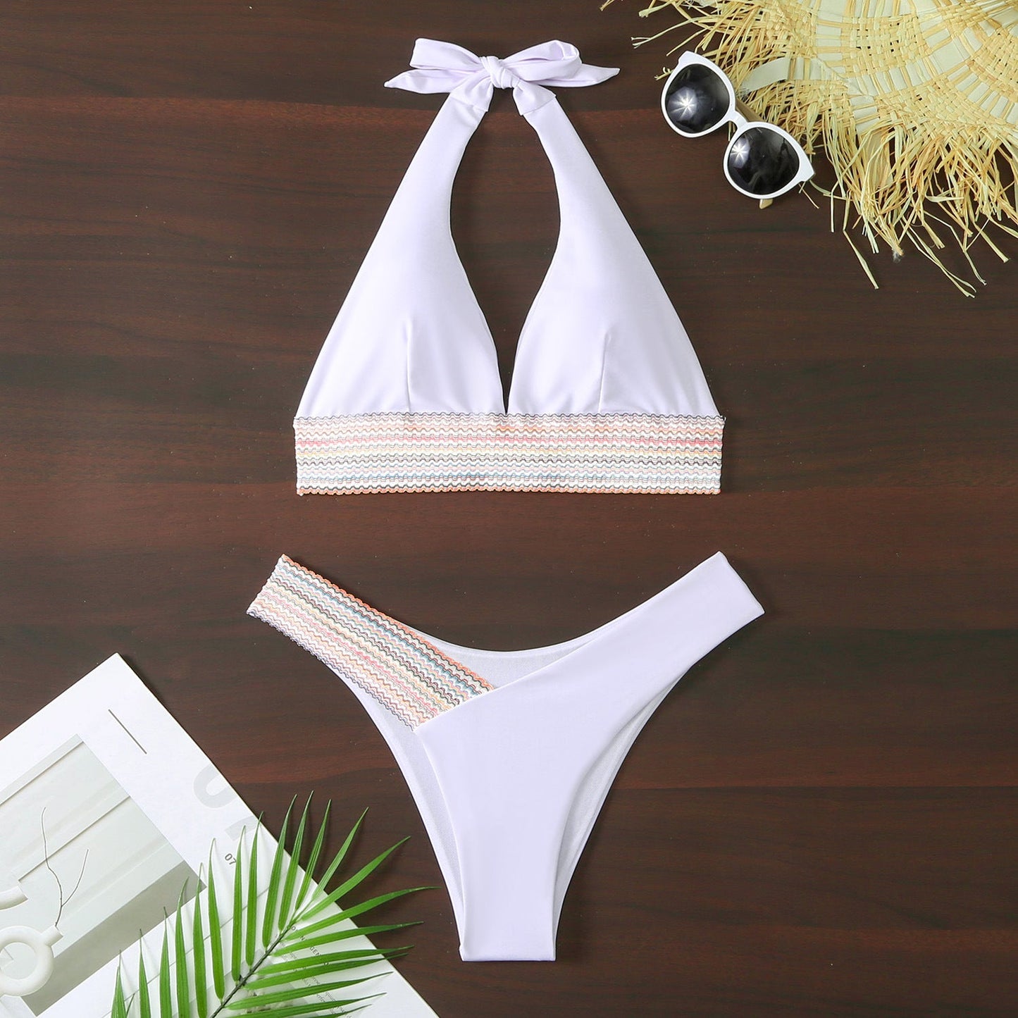 Women Triangle Bikini with adjustable halter neck design and side cut-outs Ivyshape