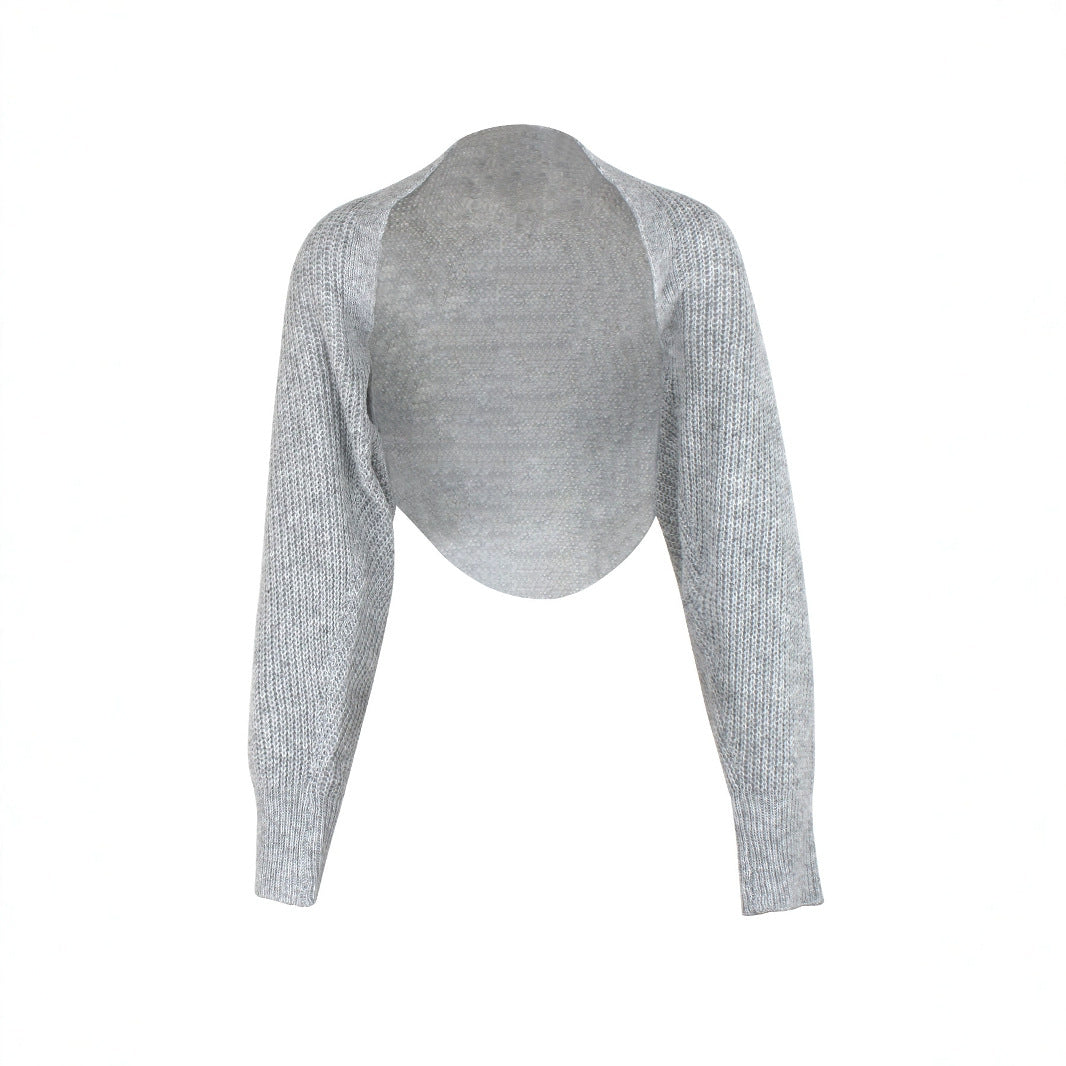 Ladies knitted dress with open shoulder design and loose fit Ivyshape