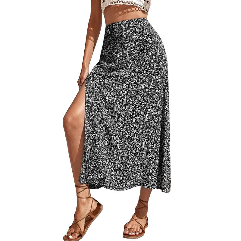 Ladies Elegant Floral Maxi Skirt Ivyshape