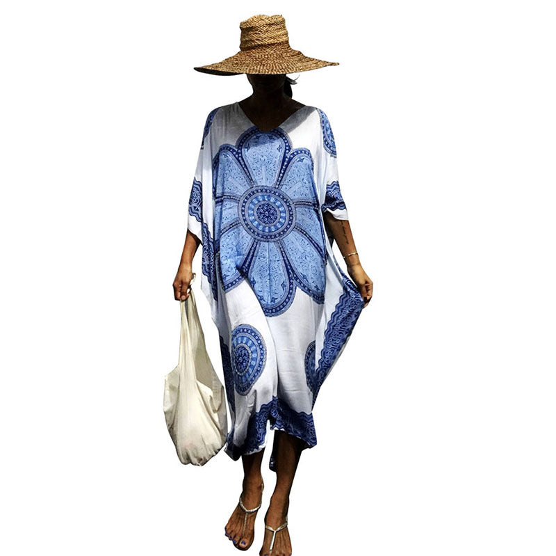 Women's beach dress with boho-inspired mandala look and airy fit Ivyshape