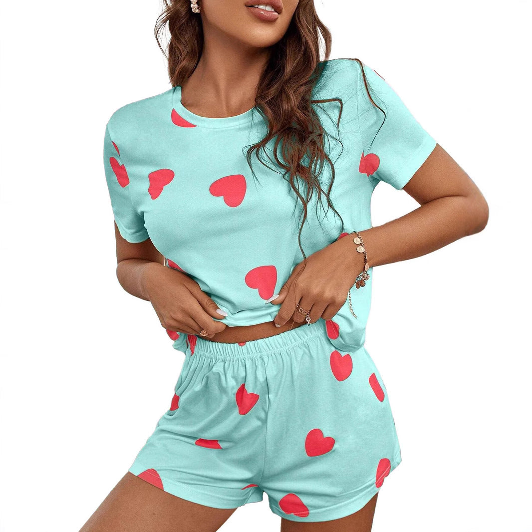 Women's Heart Print Lounge Set Ivyshape