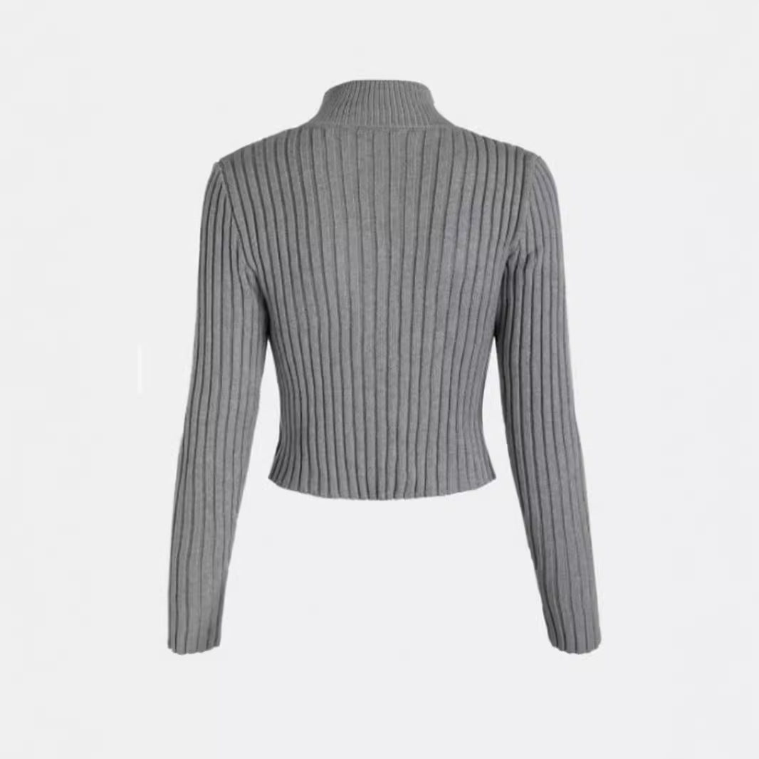 Women's cropped cardigan with zipper Ivyshape