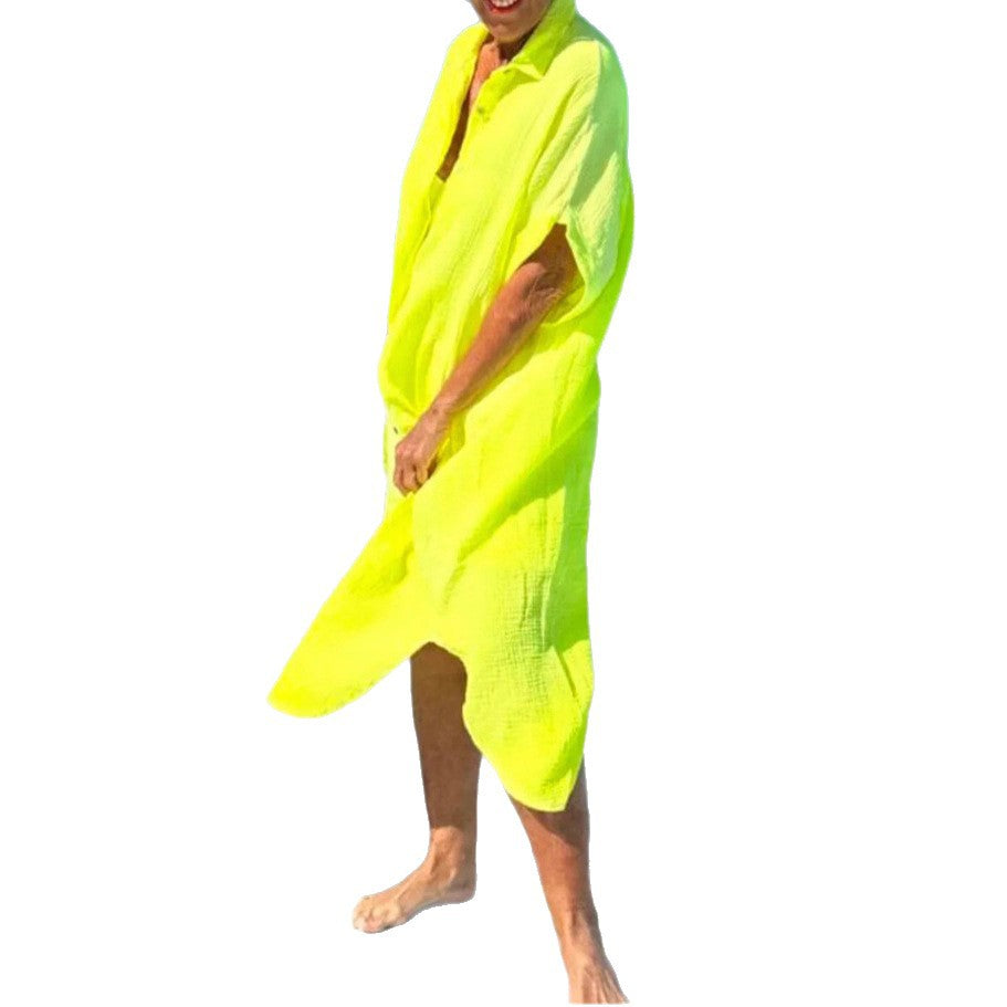 Women's Lightweight Cotton Button-Up Overdress Ivyshape