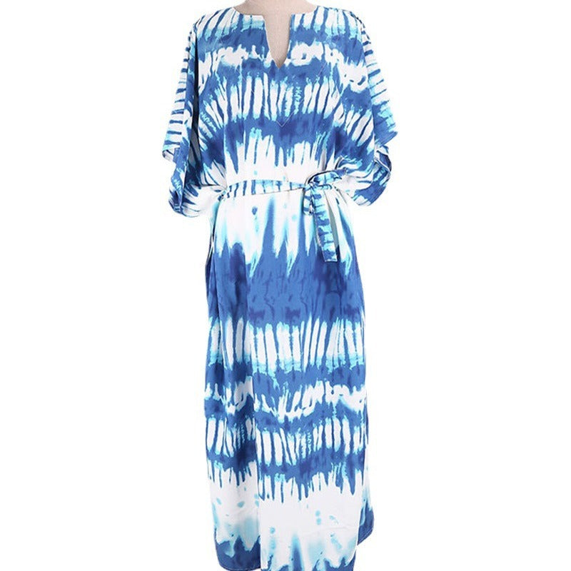 Women's Beach Kaftan with Modern Batik Design Ivyshape