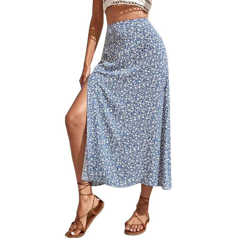 Ladies Elegant Floral Maxi Skirt Ivyshape
