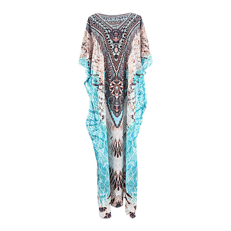 Women’s Beach Kaftan with Artistic Pattern Mix Ivyshape