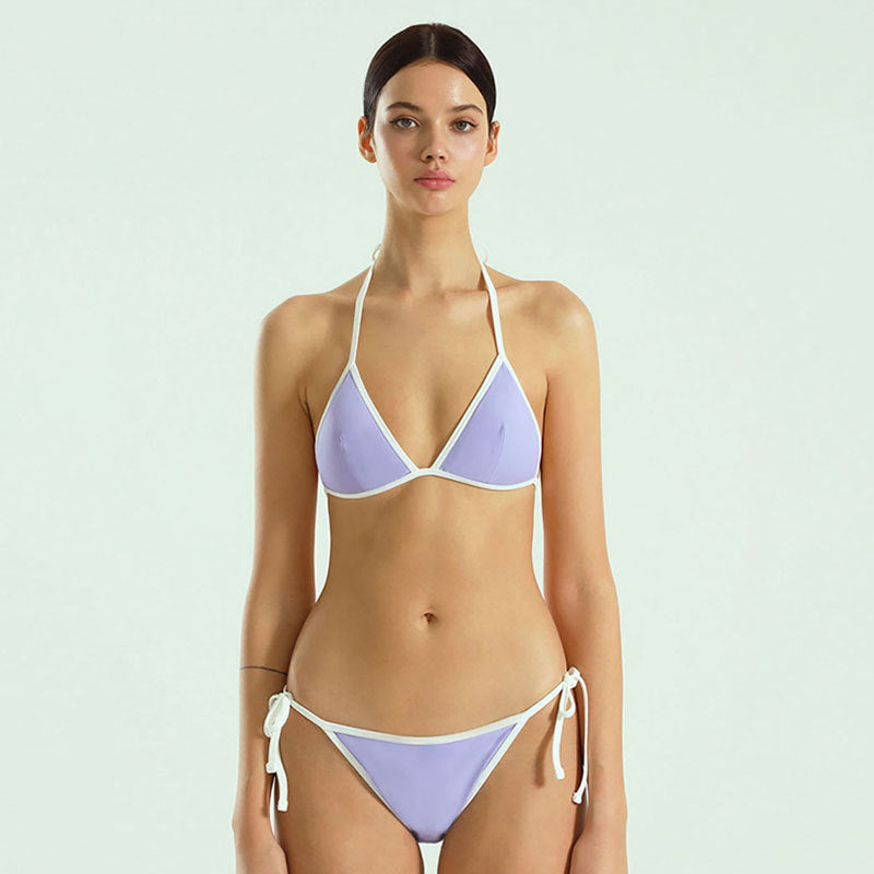 Women's triangle bikini with adjustable straps and fashionable contrasts Ivyshape