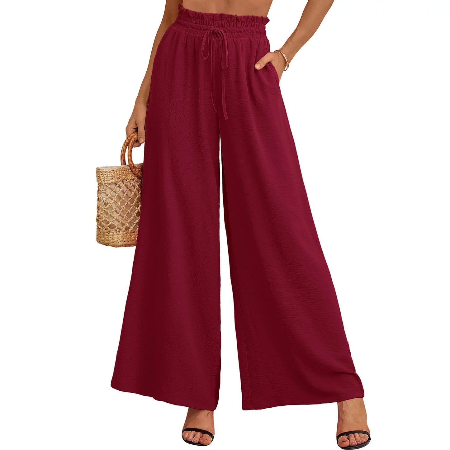 Ladies Lightweight Wide Pants Ivyshape