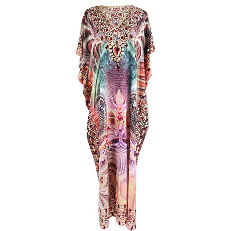 Women's airy beach poncho with intricate patterns Ivyshape