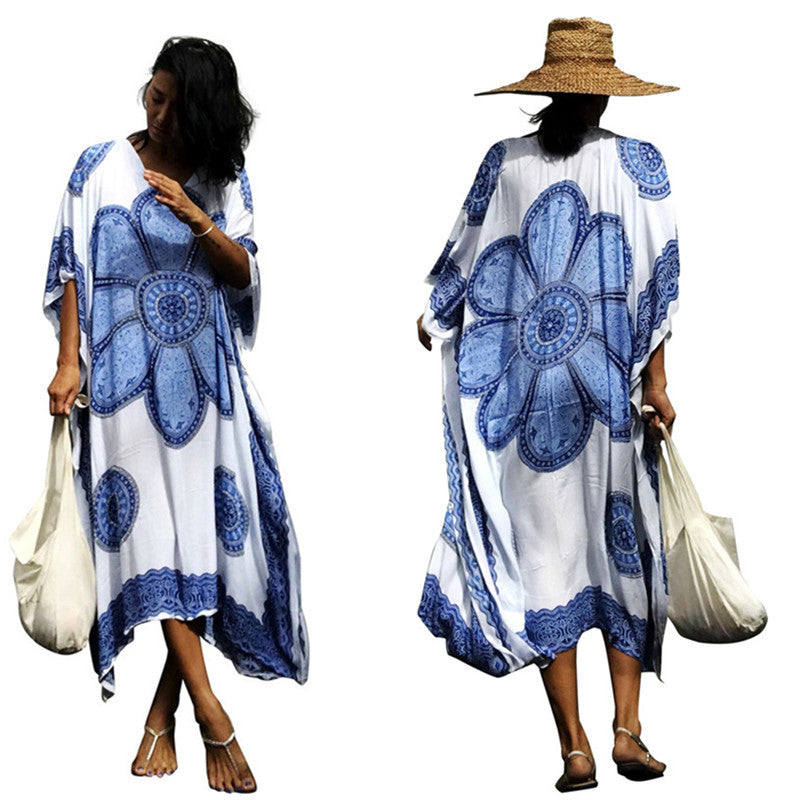 Women's beach dress with boho-inspired mandala look and airy fit Ivyshape
