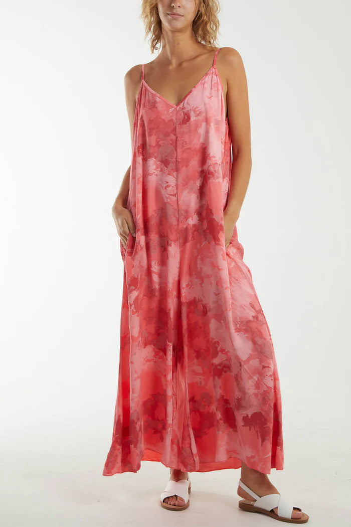 Women's Flowing Maxi Dress with Adjustable Straps Ivyshape