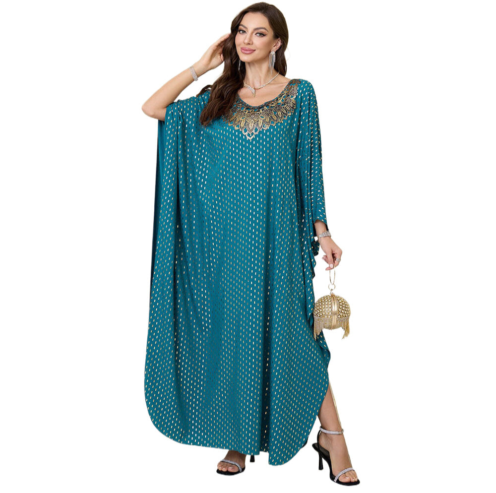 Ladies maxi kaftan with elegant application Ivyshape