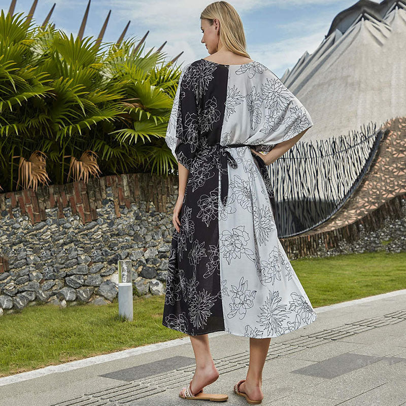 Women's Maxi Dress with Elegant Floral Design and Loose Silhouette Ivyshape