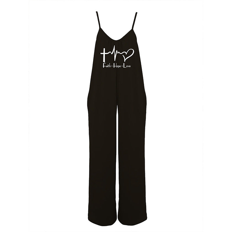 Ladies casual jumpsuit with deep V-neck and practical pockets Ivyshape