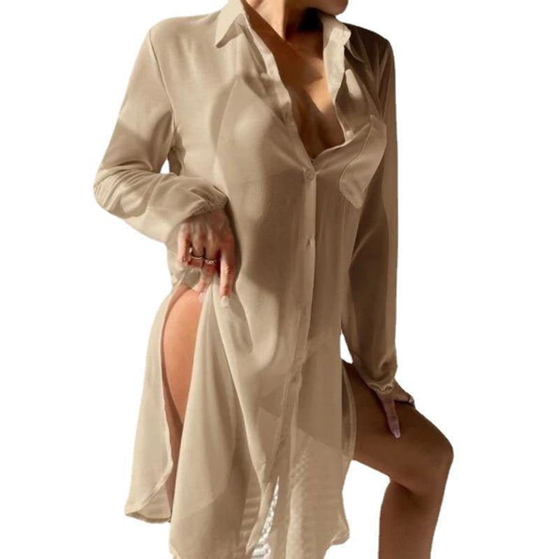 Women Transparent Beach Shirt Ivyshape
