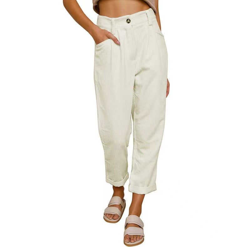 Women's High-Waisted Textured Pants Ivyshape