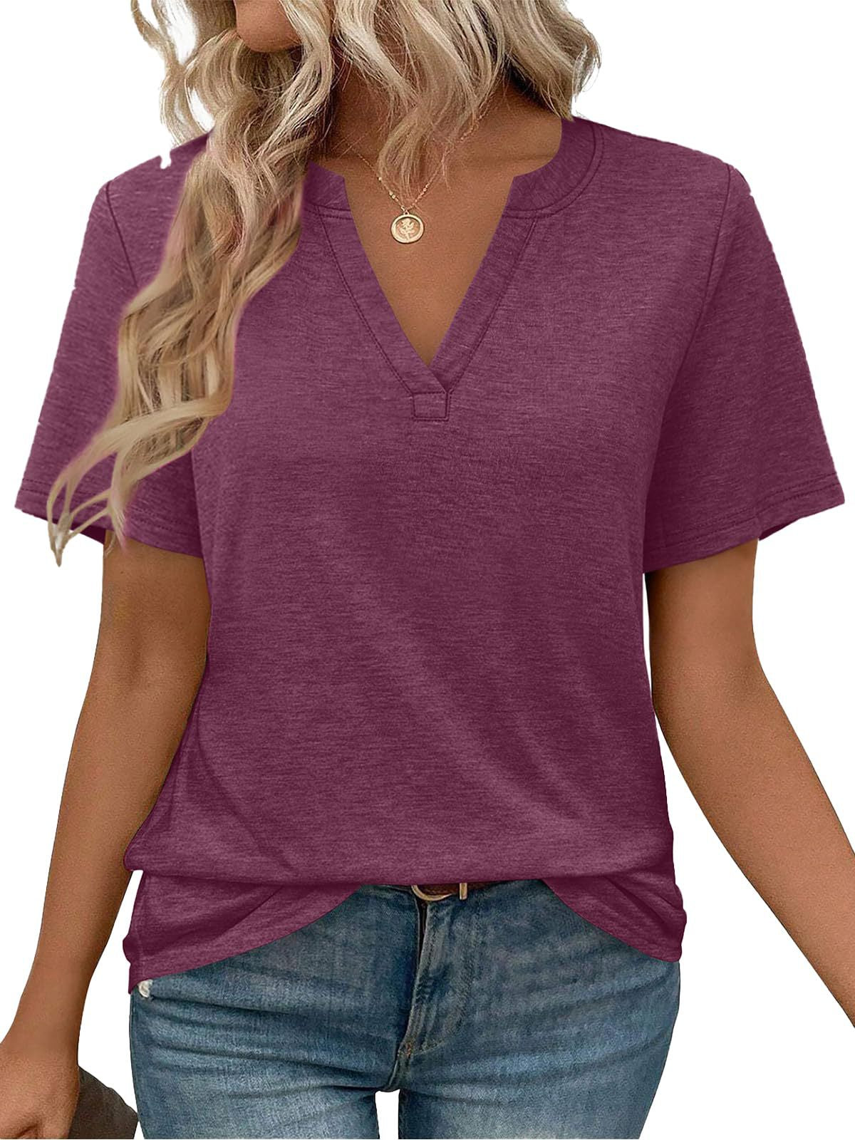 Women V-Neck Casual T-Shirt Ivyshape