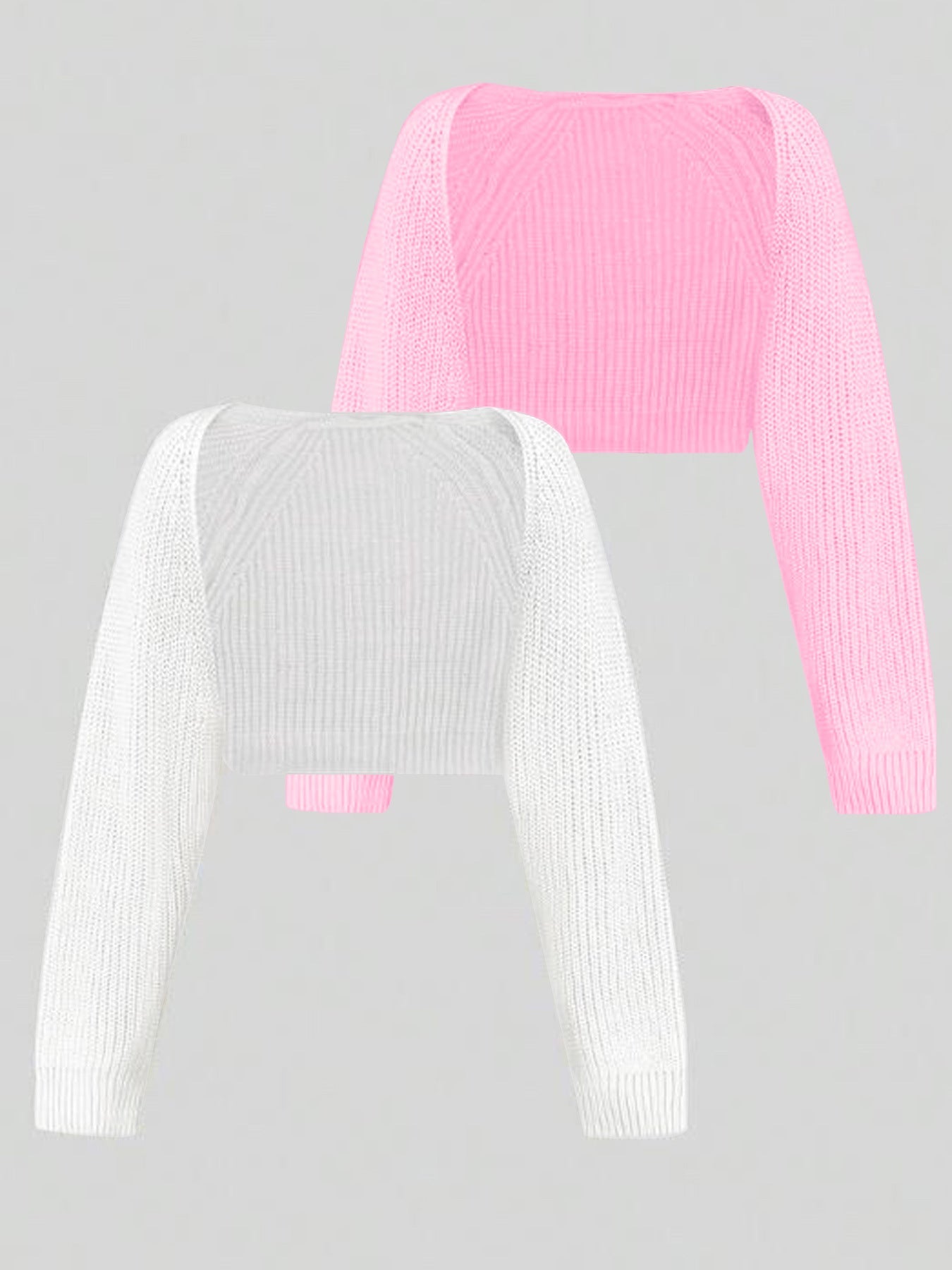 Women's cropped knit top with dropped shoulders and fine rib pattern Ivyshape