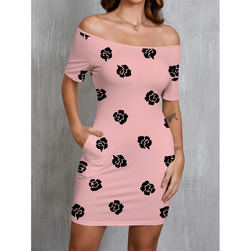 Women's summer dress with floral design Ivyshape