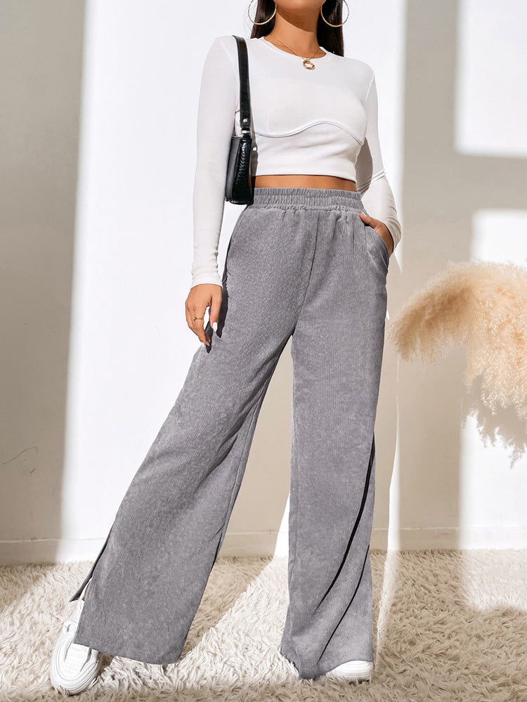 Women's Ribbed Width Leg Pants Ivyshape