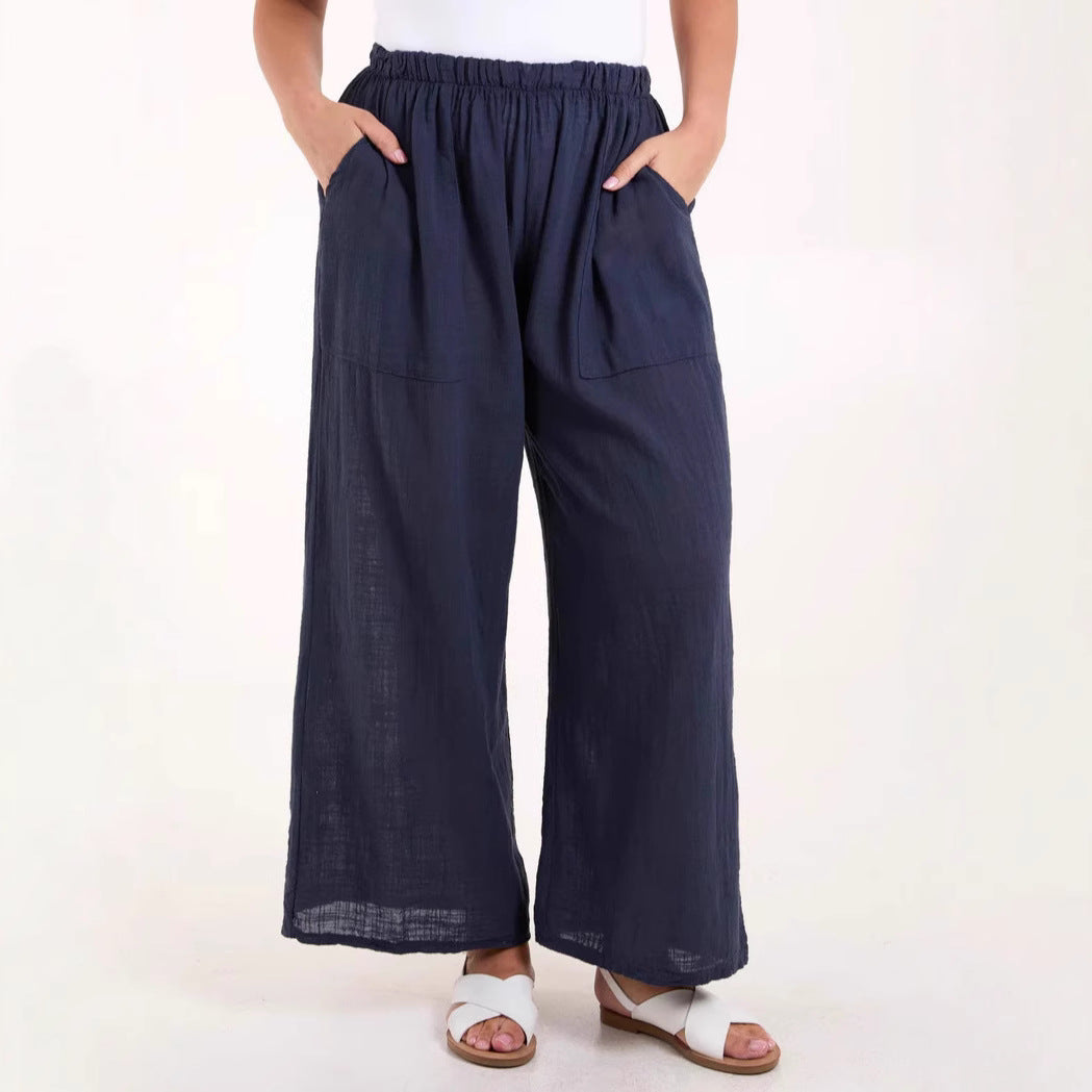 Women Lightweight Loose Linen Pants Ivyshape