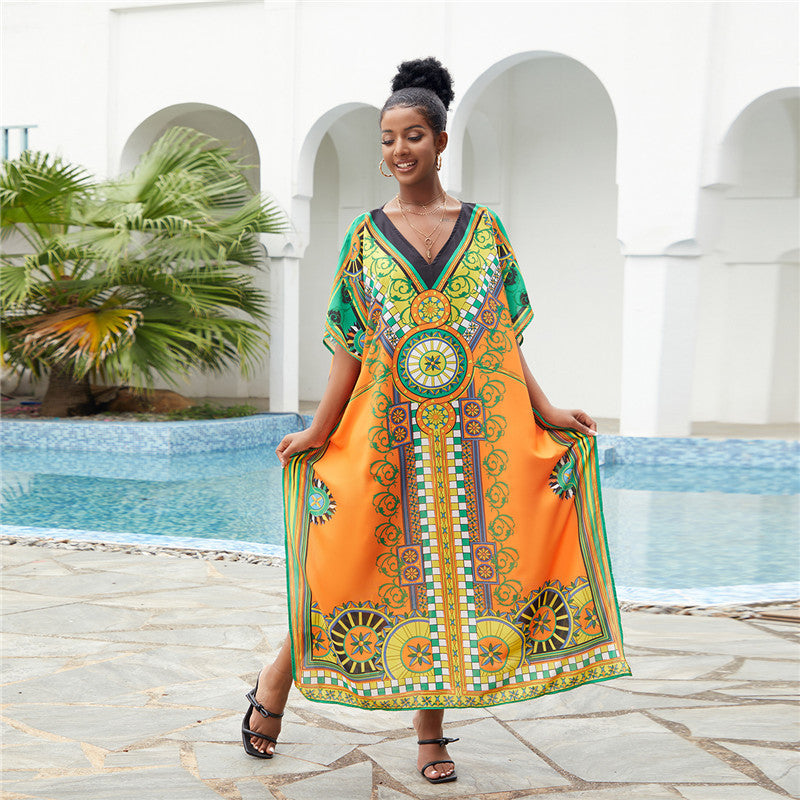 Women's beach kimono with ornate baroque design Ivyshape