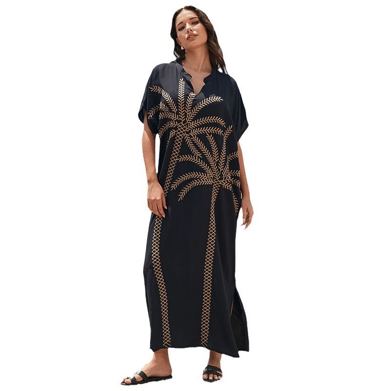 Women's Kaftan with intricate palm pattern Ivyshape