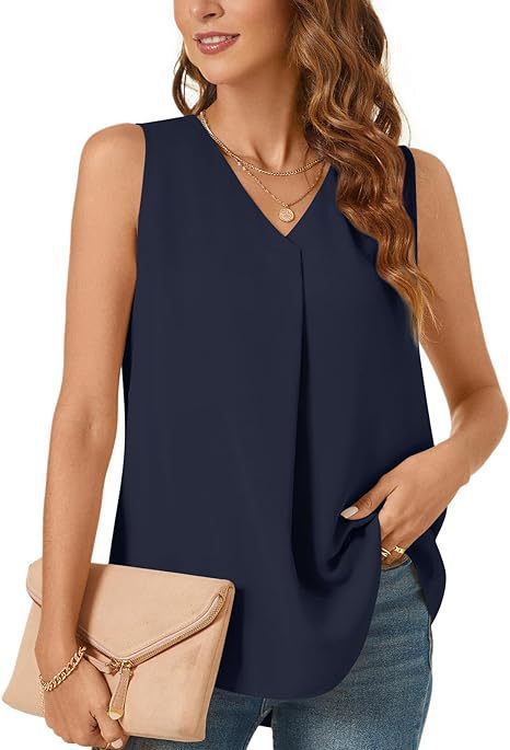 Women V-neck Pleated Casual Top Ivyshape