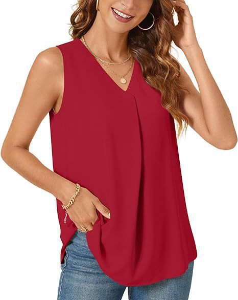 Women V-neck Pleated Casual Top Ivyshape