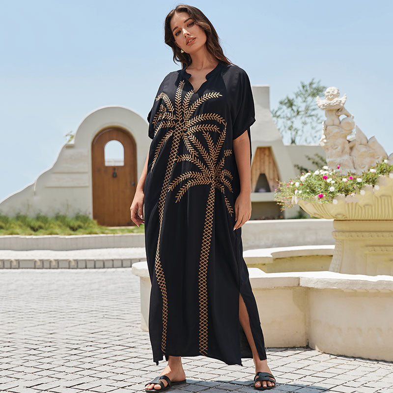 Women's Kaftan with intricate palm pattern Ivyshape