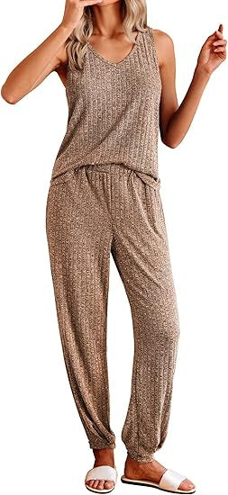 Women's Relaxed Fit Striped Loungewear Set Ivyshape