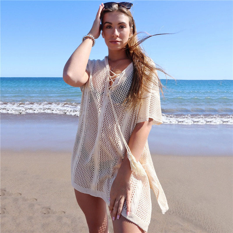Women's airy beach sweater in modern crochet design Ivyshape